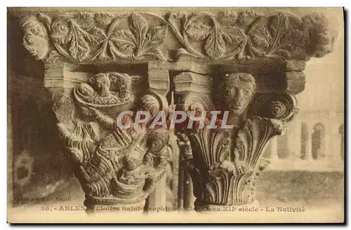 Cartes postales Arles Cloitre Saint Trophime Chapiteau La nativite