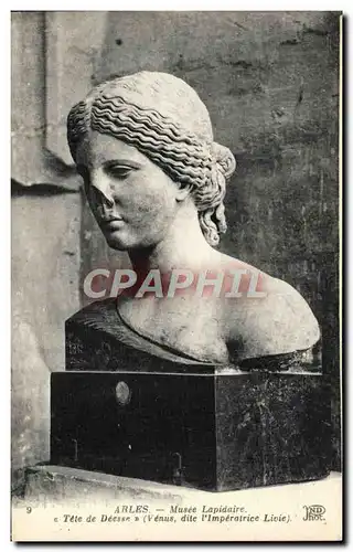 Ansichtskarte AK Arles Musee Lapidaire Tete de deesse Venus dite l&#39imperatrice Livie