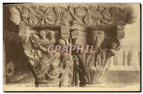 Cartes postales Arles Cathedrale Sainte Trophime Chapiteau La nativite