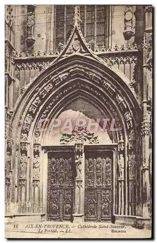 Cartes postales Aix en Provence Cathedrale Saint Sauveur Le portail