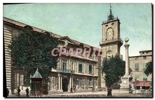 Cartes postales Aix en Provence La mairie et la tour de l&#39horloge