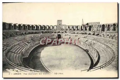 Cartes postales Arles Vue interieure des Arenes