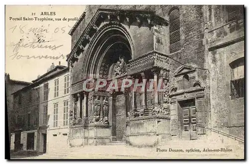 Cartes postales Arles Portail Saint Trophime Vue de profil