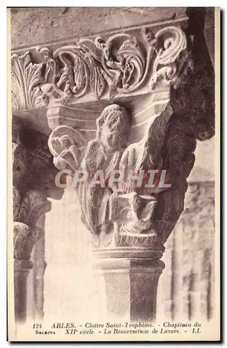 Cartes postales Arles Cloitre Saint Trophime Chapiteau La resurrection de Lazare