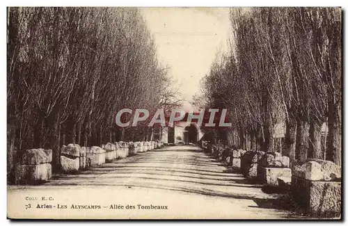 Ansichtskarte AK Arles Les Alyscamps Allee des Tombeaux