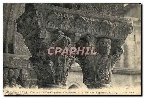 Cartes postales Arles Clottre de Saint Trophime Chapiteaux La fuite en Egypte