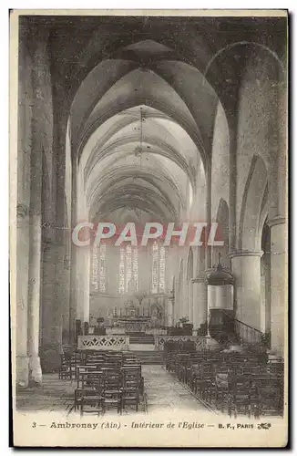 Ansichtskarte AK Ambronay Interieur de L&#39Eglise