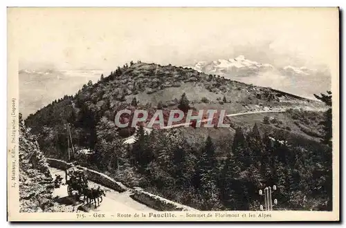 Ansichtskarte AK Gex Route de la Faucille Sommet de Florimont et les Alpes