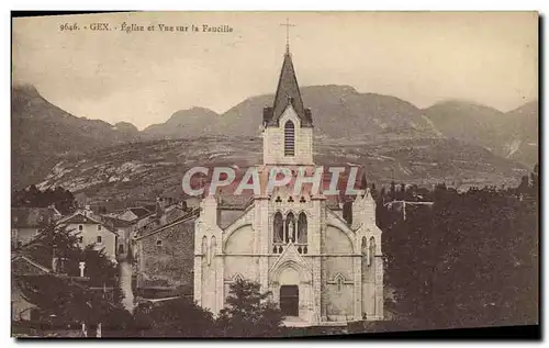 Cartes postales Gex Eglise et Vue sur la Faucille