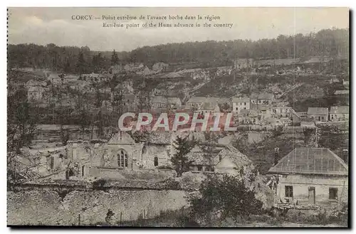 Cartes postales Corcy Point extreme de l&#39avance boche dans la region Militaria