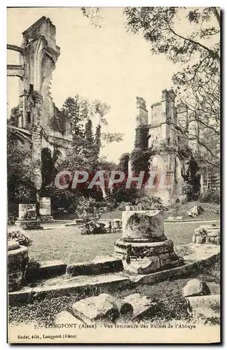 Ansichtskarte AK Longpont Vue interieure des ruines de l&#39abbaye