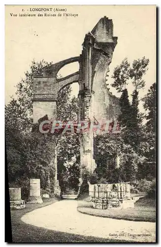 Ansichtskarte AK Longpont Vue interieure des Ruines de l&#39Abbaye