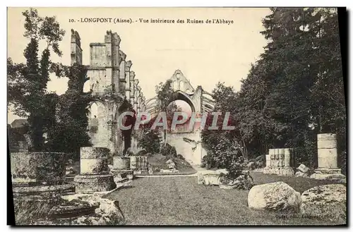 Ansichtskarte AK Longpont Vue interieure des Ruines de l&#39Abbaye