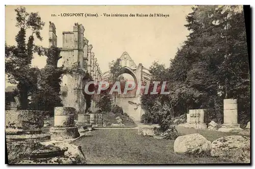 Ansichtskarte AK Longpont Vue interieure des Ruines de l&#39Abbaye