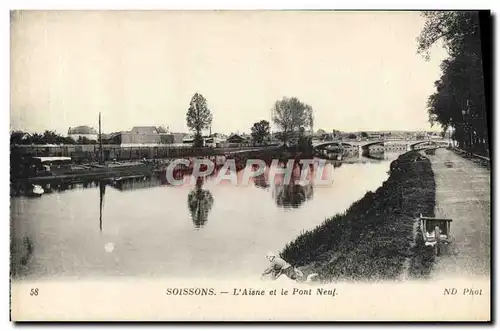 Cartes postales Soissons L&#39Aisne et le Pont Neuf