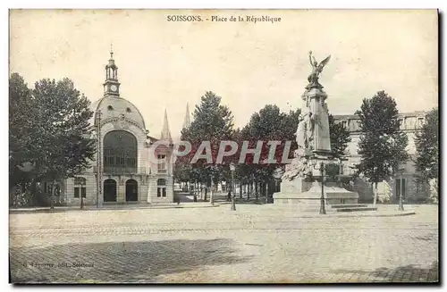 Ansichtskarte AK Soissons Place de la Republique