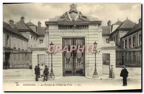 Cartes postales Soissons La Portail de l&#39Hotel de Ville