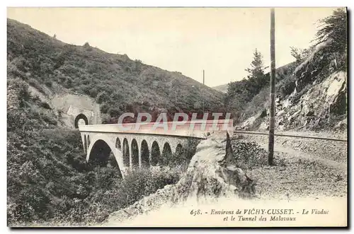 Cartes postales Environs de Vichy Cusset Le Viaduc et le Tunnel de Malavaux