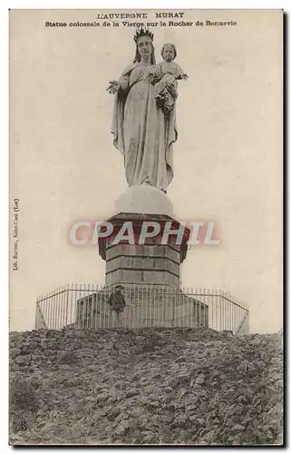 Cartes postales L&#39Auvergne Murat Ststue colossale de la Vierge sur le Rocher de Bonnevie