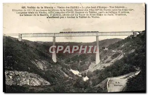 Cartes postales Valle de la Sioule Viaduc des Fades Train