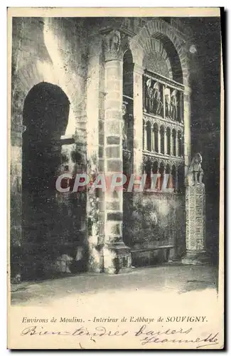 Ansichtskarte AK Enviorns de Moulins Interieur de L&#39Abbaye de Souvigny