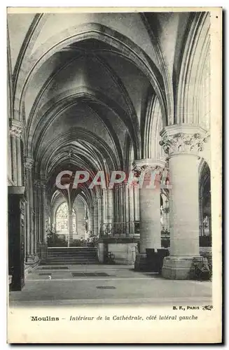 Cartes postales Moulins Interieur de la Cathedrale cote lateral gauche