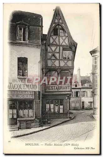 Cartes postales Moulins Vieilles Maisons Buvette Jacquemard Restaurant Liger