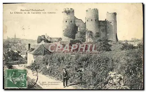 Cartes postales Bourbon i&#39Archambault Le chateau vue de l&#39ancienne voie romaine