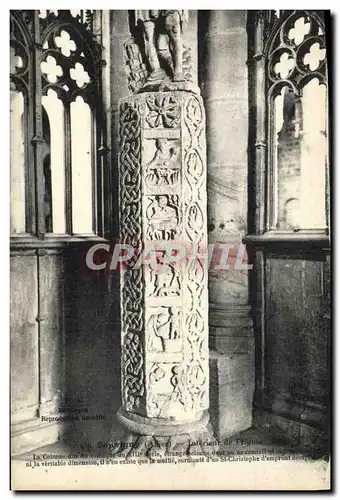 Cartes postales Souvigny Interieur de l&#39Eglise La colonne dite du zodiaque