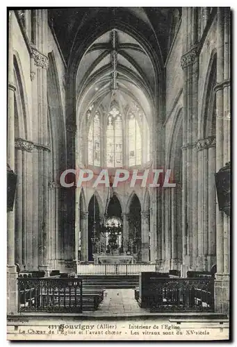 Cartes postales Souvigny Interieur de l&#39Eglise Le choeur de l&#39eglise et l&#39avant choeur Les viteaux