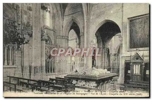 Cartes postales Souvigny Interieur de l&#39Eglise Chapelle neuve Tombeau de Charles Ier et d&#39Agnes de Bourgog