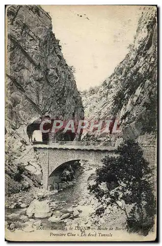 Cartes postales Environs De Digne route de barles Premiere Clue Les deux tunnels