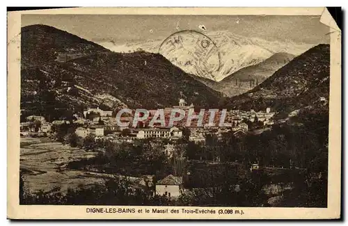 Cartes postales Digne Les Bains Et Le Massif des trois eveches
