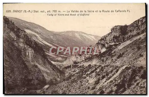 Cartes postales Annot La Vallee De La Vaire Et La Route De Caffarels