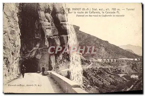 Cartes postales Annot Tunnel Sur La Route De Caffarels La Cascade