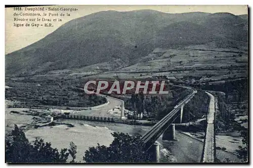 Cartes postales Dauphine Saint Georges De Commiers Le Pont De La Rivoire sur le Drac et la ligne de Gap