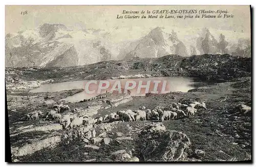 Cartes postales Environs De La Grave En Oysans Les Glaciers Du Mont de lans vue prise du plateau de Paris Mouton