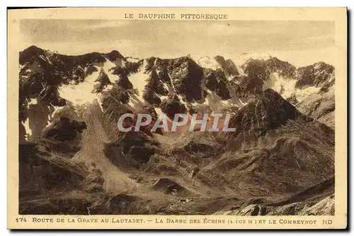 Cartes postales Le Dauphine Pittoresque Route De La Grave Au Lautaret La Barre Des Ecrins et le Combeynot