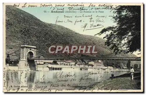 Cartes postales Andance Le Ponton Et Le Pont