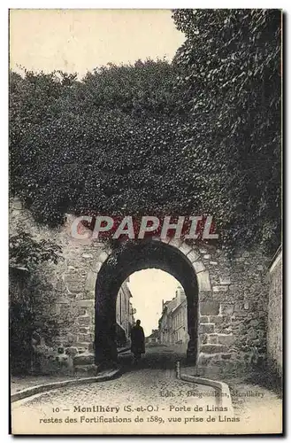 Cartes postales Montlhery Porte De Linas Restes des Fortifications vue prise de Linas