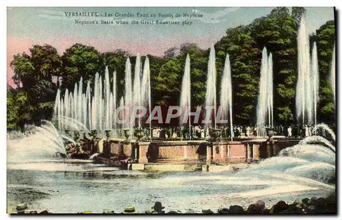 Ansichtskarte AK Versailles Les Grandes Eaux au bassin de Neptune