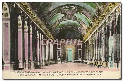 Ansichtskarte AK Palais de Versailles La Galerie des Glaces Salle de la signatutre de la paix de 1919