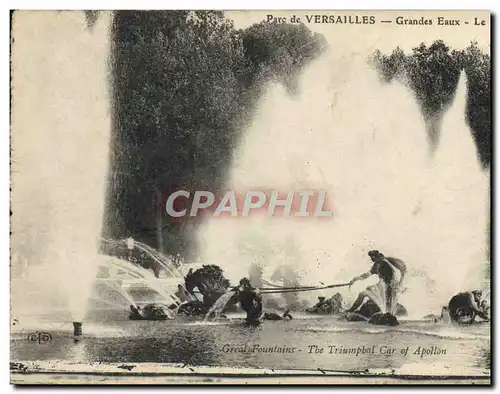 Cartes postales Parc de Versailles Grandes Eaux Le char d&#39Apollon