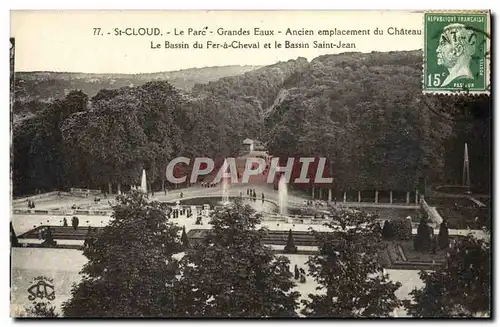 Ansichtskarte AK St Cloud Le Parc Grande Eaux Ancien emplacement du Chateau Le bassin du Fer a Cheval et la bassi