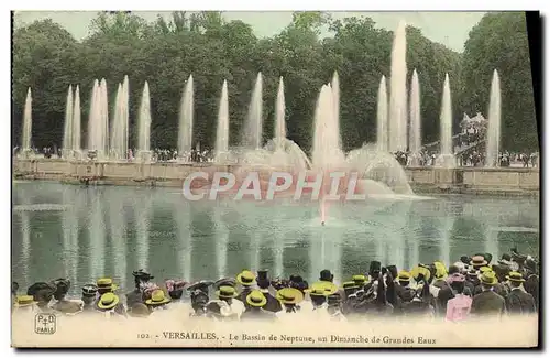 Cartes postales Versailles Le Bassin de Neptune Un Dimanche de Grandes eaux