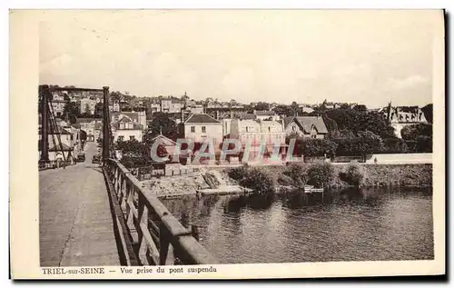 Ansichtskarte AK Triel Sur Seine Vue Prise du Pont Suspendu