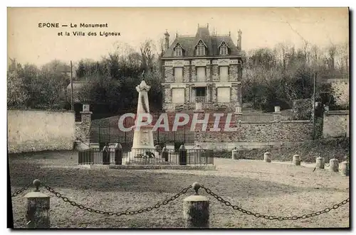 Cartes postales Epone Le Monument et la Villa des Ligneux