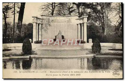 Cartes postales St Germain en Laye Monument eleve a la Memoire des Enfants de la Ville Morts pour la patrie 1914