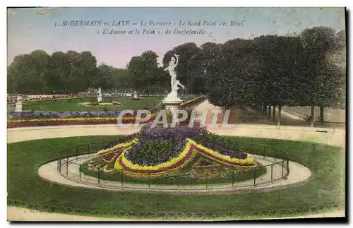 Cartes postales St Germain en Laye Le parterre Le rond point des roses L&#39amour et la Folie de Darbefeuille