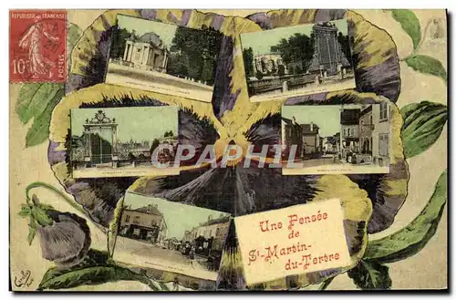 Cartes postales Une pensee de St Martin du Tertre (carte toilee)